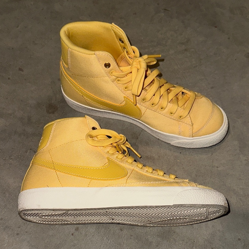 Yellow Nike High-Top Sneakers Blazers